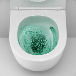 WC suspendu céramique sans bride cuvette WC suspendu sans bord AquaSpin abattant amov. frein chute softclose, blanc AM.PM Like