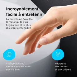 WC suspendu céramique sans bride cuvette WC suspendu sans bord FlashClean abattant amov. frein chute softclose blanc AM.PM