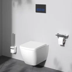 WC suspendu céramique sans bride cuvette WC suspendu sans bord FlashClean abattant amov. frein chute softclose, blanc AM.PM Gem