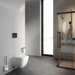 WC suspendu céramique sans bride cuvette WC suspendu sans bord FlashClean abattant amov. frein chute softclose, blanc AM.PM Gem