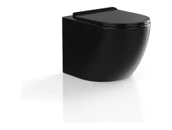 WC suspendu noir brillant en céramique sans bride - JAVOINE