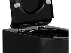 WC suspendu noir brillant en céramique sans bride - JAVOINE