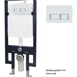 WC suspendu noir Toilettes bâti-support pack économique - B-8030 - plaque de déclenchement Modèle 4111 satin