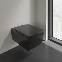 WC suspendu sans bride VILLEROY ET BOCH Memento 2.0 avec abattant Pure Black