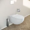 WC suspendu, Toilettes suspendues sans rebord avec abattant fermeture en douceur - 37,2x32x57,5cm - Blanc mat - DuraVento