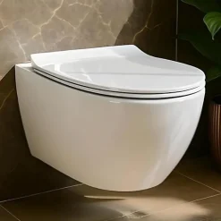 WC Toilettes : cuvette blanche avec siège de toilette Slim Soft-Close