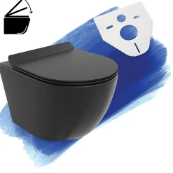 WC Toilettes : cuvette noire avec siège de toilette Slim Soft-Close