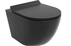 WC Toilettes : cuvette noire avec siège de toilette Slim Soft-Close