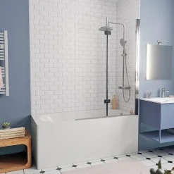 170x70 cm Ensemble baignoire Opal Plus universelle +Pare baignoire pliable, 2 volets chrome + pieds (XWP1270000-SETP2)