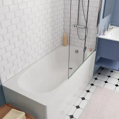 170x70 cm Ensemble baignoire Opal Plus universelle +Pare baignoire pliable, 2 volets chrome + pieds (XWP1270000-SETP2)