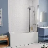 160x70 cm Ensemble baignoire Opal Plus universelle +Pare baignoire pliable, 2 volets chrome + pieds (XWP1260000-SETP2)