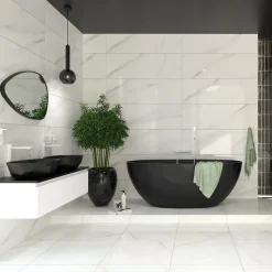 51x80 cm Purity miroir suspendu asymétrique, cadre en aluminium, noir (SATZPURAS5180CE)