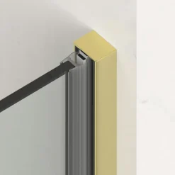 X-MOTION Porte de douche 110x200cm Coulissante, anticalcaire avec profilé Or brillant (SATBWIXM110NIKAZ)