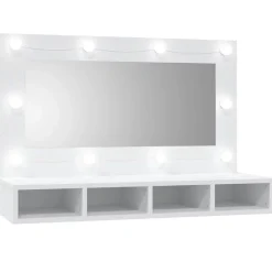 ZMH Armoire à miroir avec LED blanc 90x31,5x62 cm