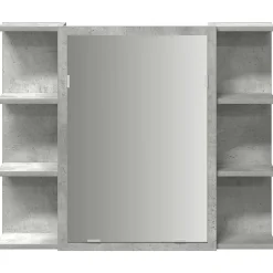 ZMH Armoire à miroir de bain Gris béton 80x20,5x64 cm Aggloméré