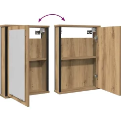 ZMH Armoire à miroir de salle de bain chêne artisanal 42x12x60 cm