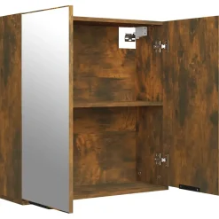 ZMH Armoire à miroir de salle de bain Chêne fumé 64x20x67 cm