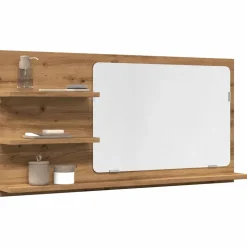 ZMH Armoire à miroir de salle de bain chêne artisanal 90x11x45 cm