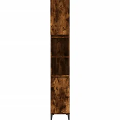 ZMH Armoire de bain chêne fumé 30x30x190 cm bois d'ingénierie