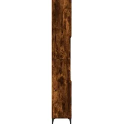 ZMH Armoire de bain chêne fumé 30x30x190 cm bois d'ingénierie