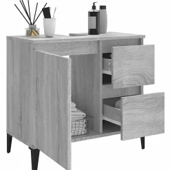 ZMH Armoire de bain sonoma gris 65x33x60 cm bois d'ingénierie