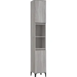 ZMH Armoire de bain sonoma gris 30x30x190 cm bois d'ingénierie
