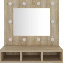 ZMH Armoire de miroir avec LED Chêne sonoma 60x31,5x62 cm