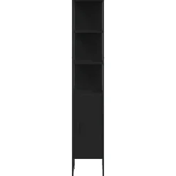 ZMH Armoire de salle de bain noir 33x33x185,5 cm bois d'ingénierie