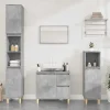 ZMH Armoire de salle de bain gris béton 65x33x60 cm