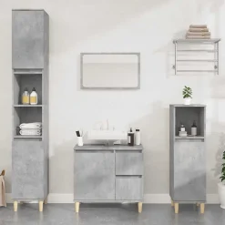ZMH Armoire de salle de bain gris béton 65x33x60 cm