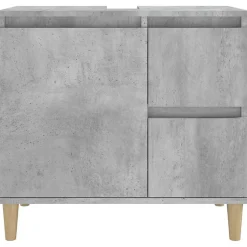 ZMH Armoire de salle de bain gris béton 65x33x60 cm