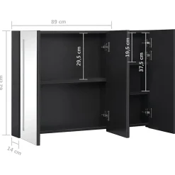 ZMH Armoire de salle de bain à miroir LED 89x14x62 cm