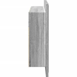 ZMH Armoire de salle de bain à miroir LED sonoma gris 80x12x45 cm
