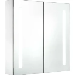 ZMH Armoire de salle de bain à miroir LED 60x14x62 cm