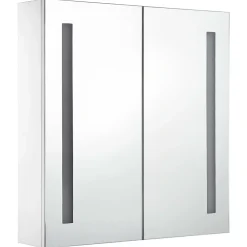 ZMH Armoire de salle de bain à miroir LED 60x14x62 cm