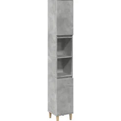 ZMH Armoire de salle de bain gris béton 30x30x190 cm