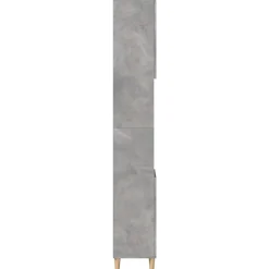 ZMH Armoire de salle de bain gris béton 30x30x190 cm