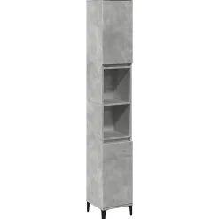 ZMH Armoire de salle de bain gris béton 30x30x190 cm