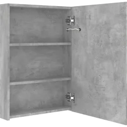 ZMH Armoire de salle de bain à miroir LED gris béton 50x13x70 cm