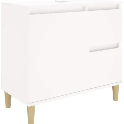 ZMH Armoire de salle de bain blanc 65x33x60 cm bois d'ingénierie