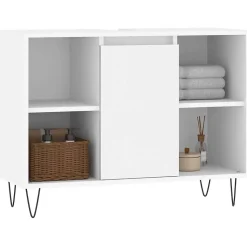 ZMH Armoire de salle de bain blanc 80x33x60 cm bois d'ingénierie