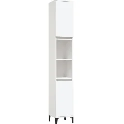 ZMH Armoire de salle de bain blanc 30x30x190 cm bois d'ingénierie