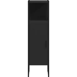 ZMH Armoire de salle de bain noir 33x33x120,5 cm bois d'ingénierie