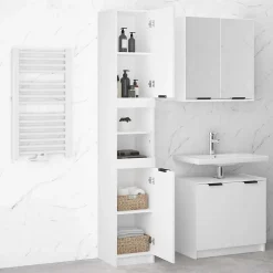 ZMH Armoire de salle de bain blanc 32x34x188,5 cm bois d'ingénierie