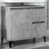 ZMH Armoire d'évier gris béton 65x33x60 cm bois d'ingénierie