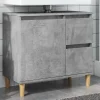 ZMH Armoire d'évier gris béton 65x33x60 cm bois d'ingénierie