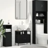 ZMH Armoire lavabo de salle de bain chêne noir 60x30x60 cm