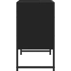 ZMH Armoire lavabo de salle de bain noir 80x33x60cm bois ingénierie