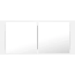 ZMH Armoire salle de bain à miroir LED Blanc 100x12x45 cm Acrylique