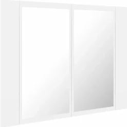 ZMH Armoire salle de bain à miroir LED Blanc 60x12x45 cm Acrylique